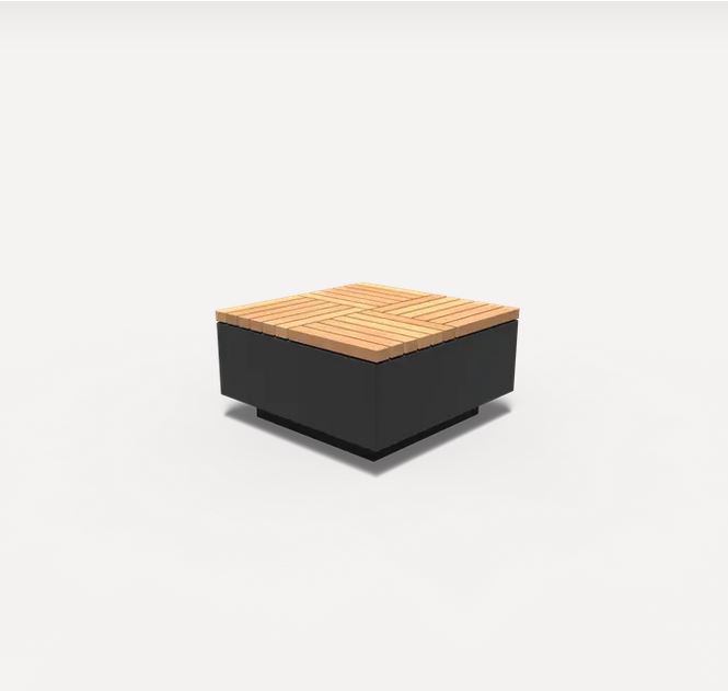 Stadthocker Aros quadratisch aus Aluminium